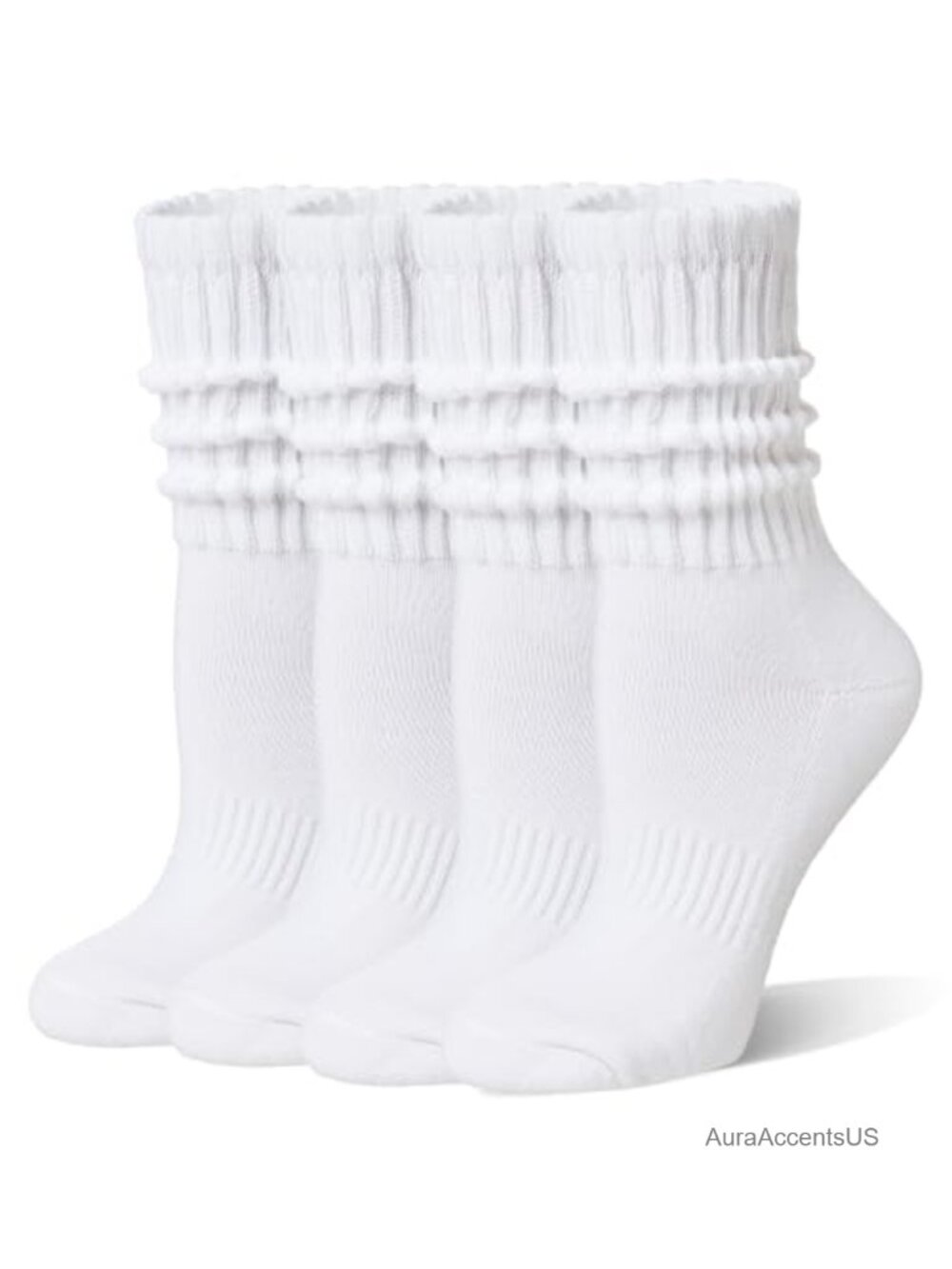 Womens Slouch Socks Scrunch Boot Cotton Blend Retro Crew Slouchy Cozy Calf